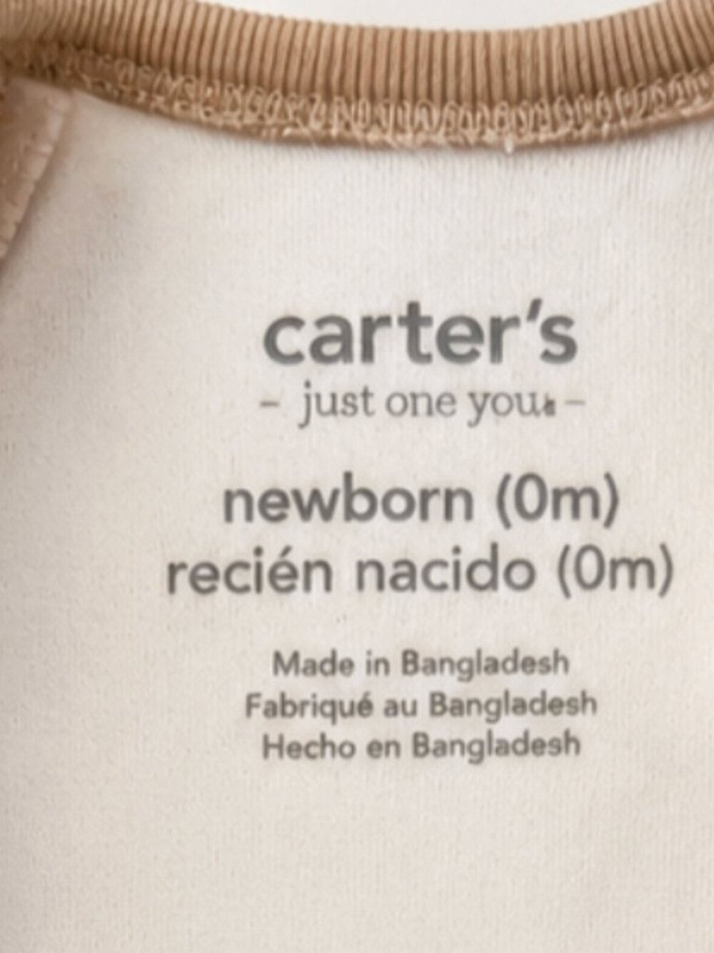 Carter’s Newborn Baby Boy Fleece Footed Pajamas Bear Print Zip Sleeper Brown NWT - Picture 4 of 4